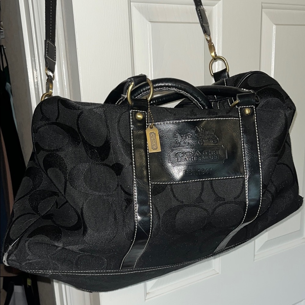 Coach Black Signature Tote Bag